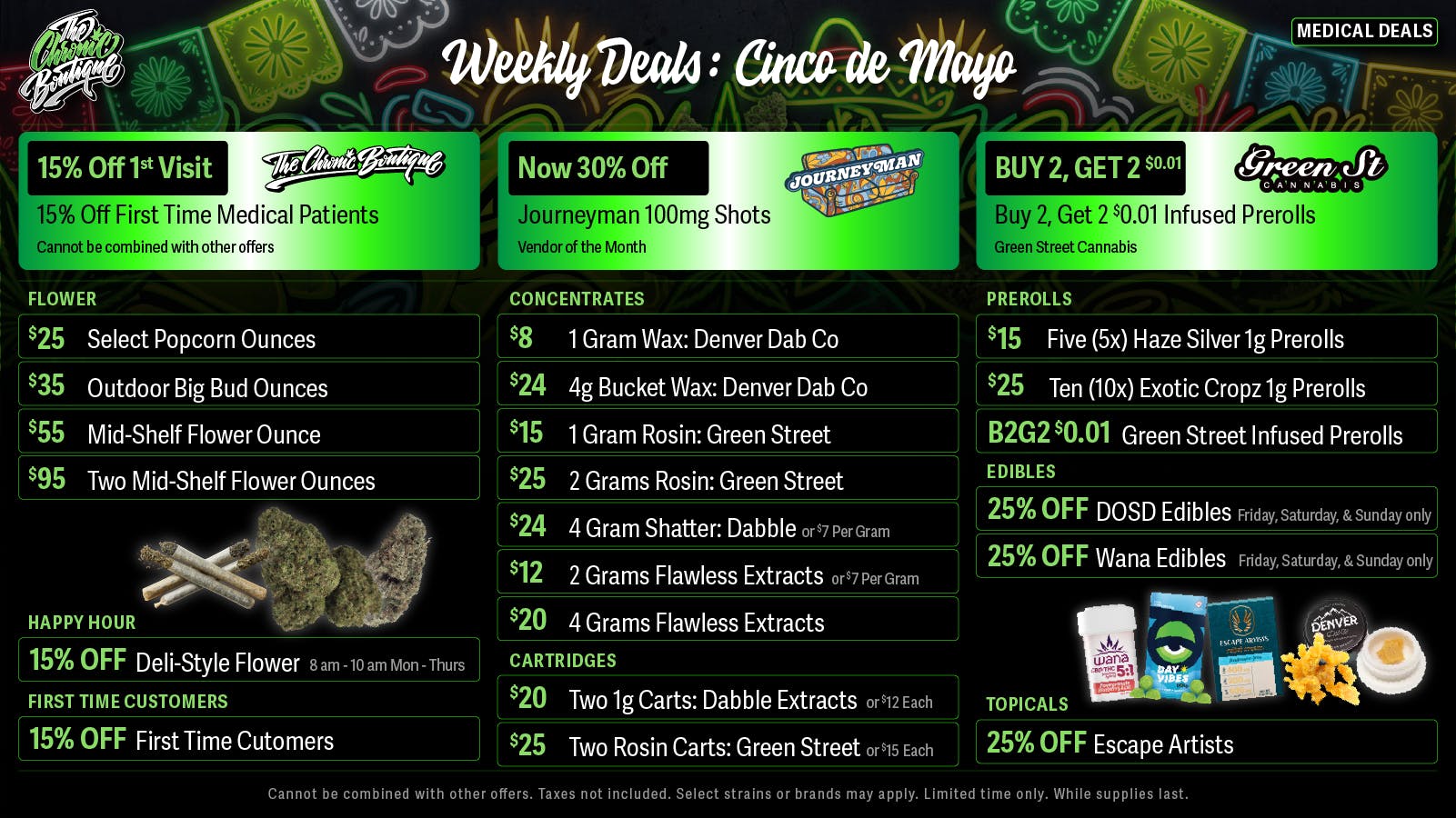 The Chronic Boutique - Pikes Peak MED 🌴 Mid-Shelf OZ 2 for $95 💨 $12 Dabble Carts