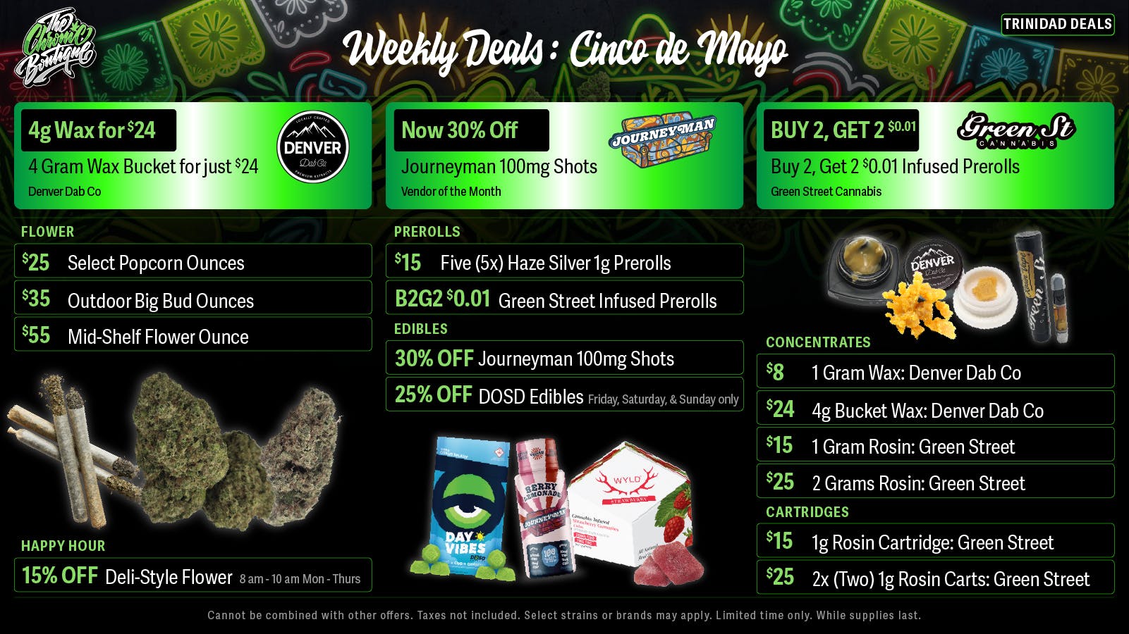 The Chronic Boutique - Trinidad Cinco De Mayo Deals 🌿 $25 Popcorn OZ 🔥