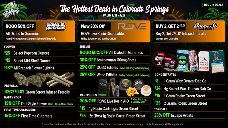 The Chronic Boutique - Pikes Peak ☀️ BOGO 50% Off Dialed In 🪴 $45 Mid-Shelf OZ