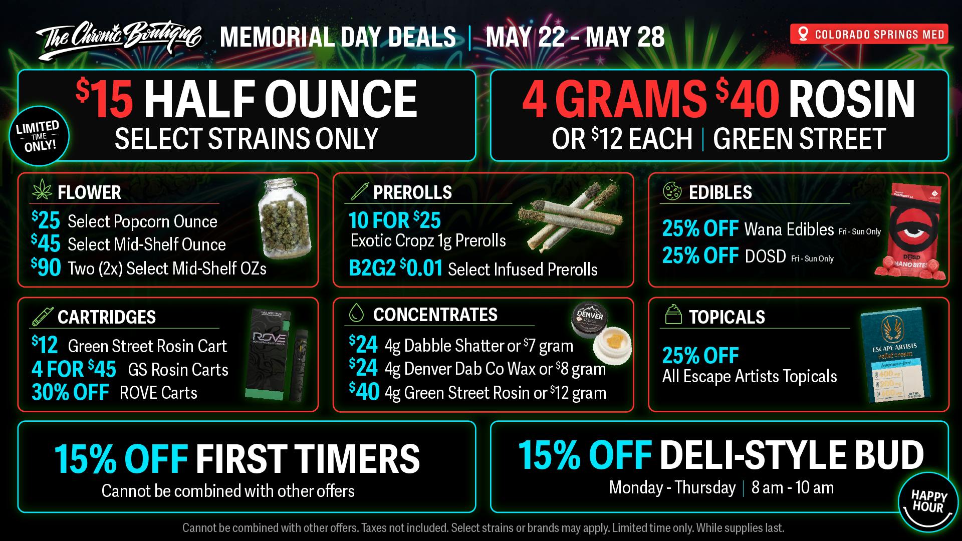 The Chronic Boutique - Pikes Peak MEDICAL 🇺🇸 Memorial Day TWO Select Ounces $90🔥