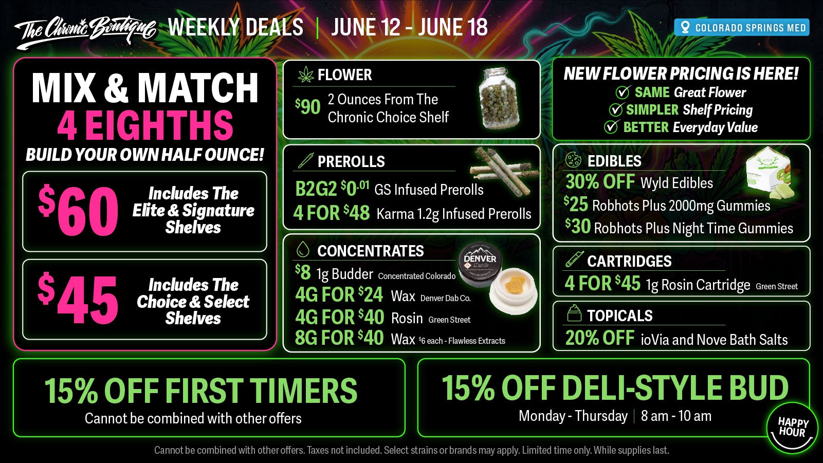 The Chronic Boutique - Pikes Peak Build Your Own Half OZ! New Flower Pricing is HERE
