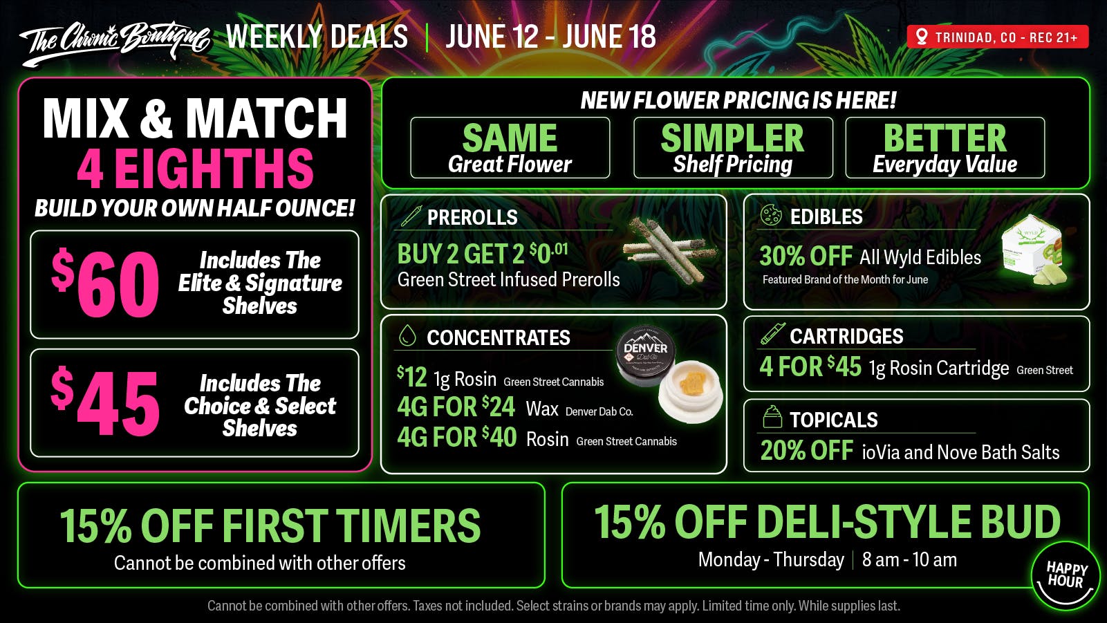The Chronic Boutique - Trinidad NEW Flower Pricing is HERE! Build Your Own Half OZ