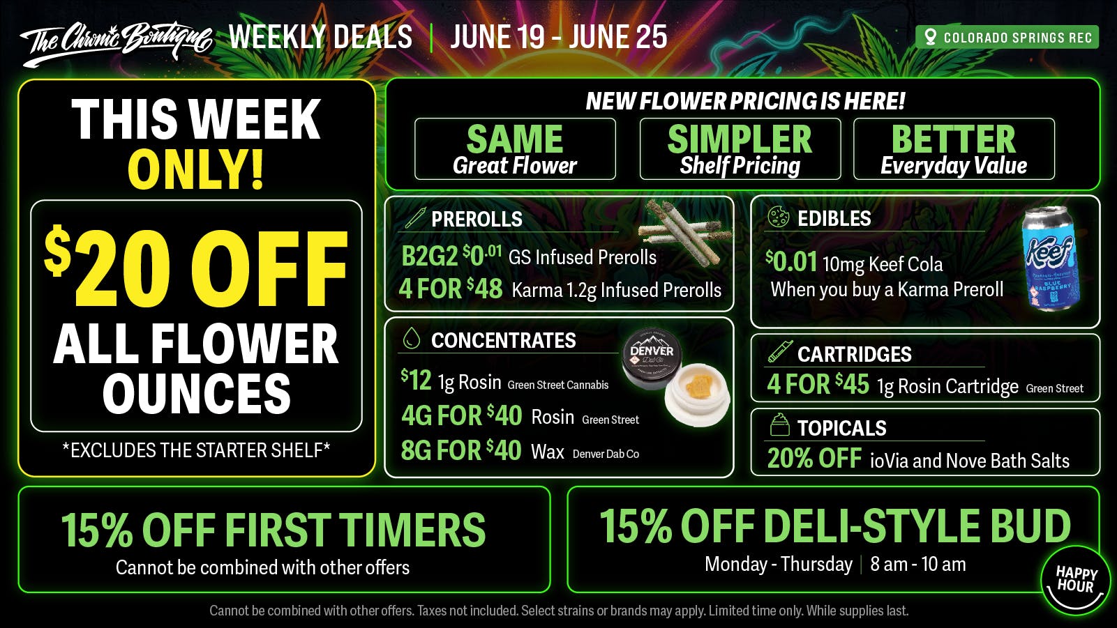 The Chronic Boutique - Pikes Peak 🚨 $20 Off Select Flower Ounces 🔥 8g Wax $40