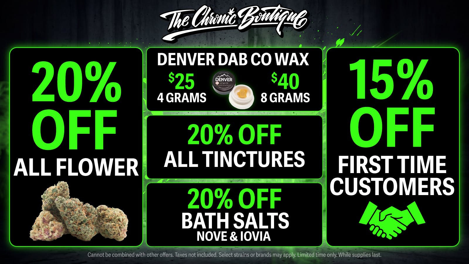 The Chronic Boutique - Trinidad 20% Off Flower, Tinctures, and Bath Salts! 🍀💧