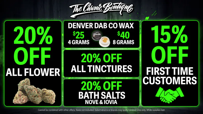 The Chronic Boutique - Trinidad 20% Off Flower, Tinctures, and Bath Salts! 🍀💧