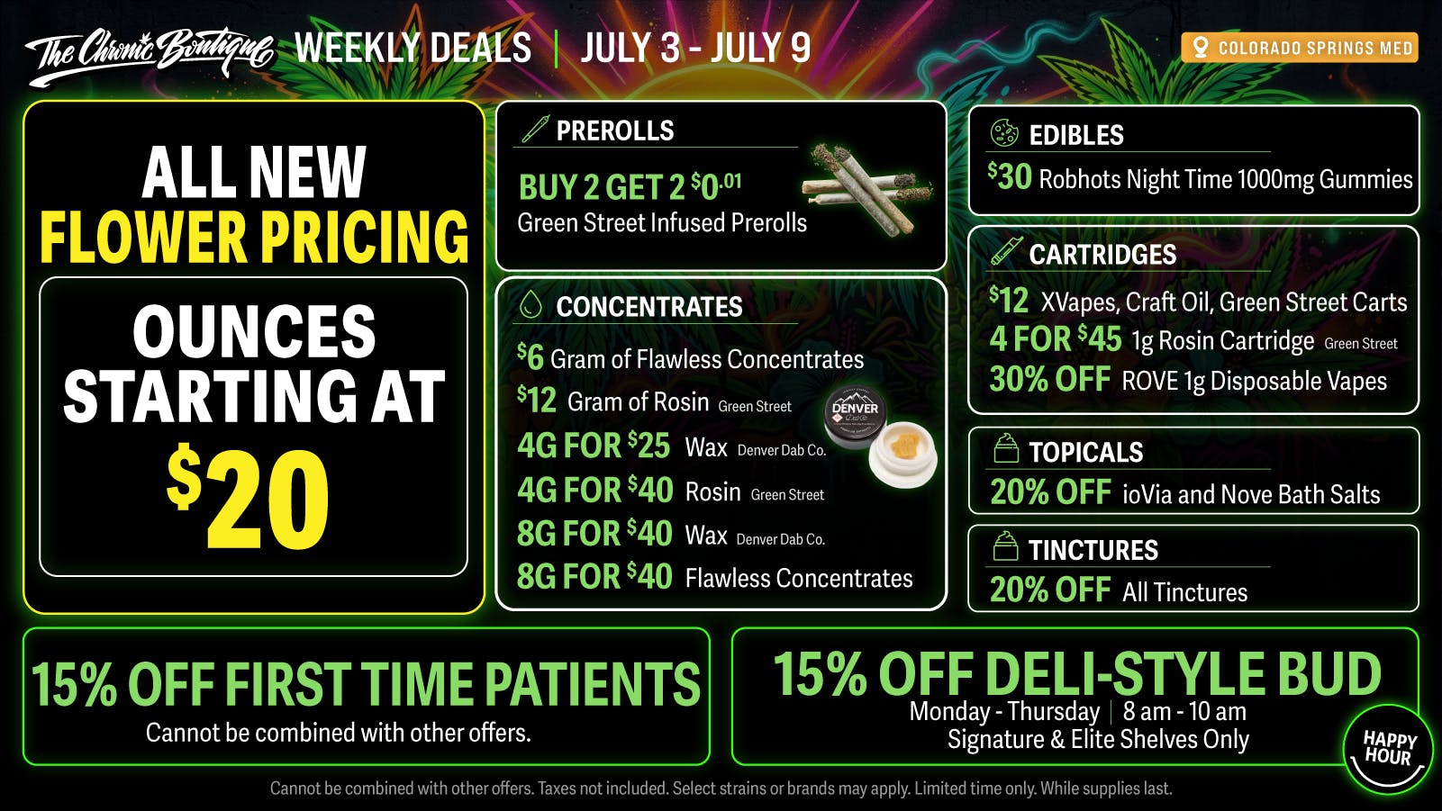 The Chronic Boutique - Pikes Peak 🇺🇸 OZ Starting at $20 💥 B2G2 $0.01 GS Prerolls