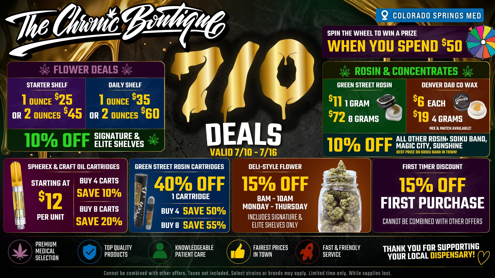 The Chronic Boutique - Pikes Peak 8g for $72 Select Rosin 🔥 4g Denver Dab Wax $19🍯