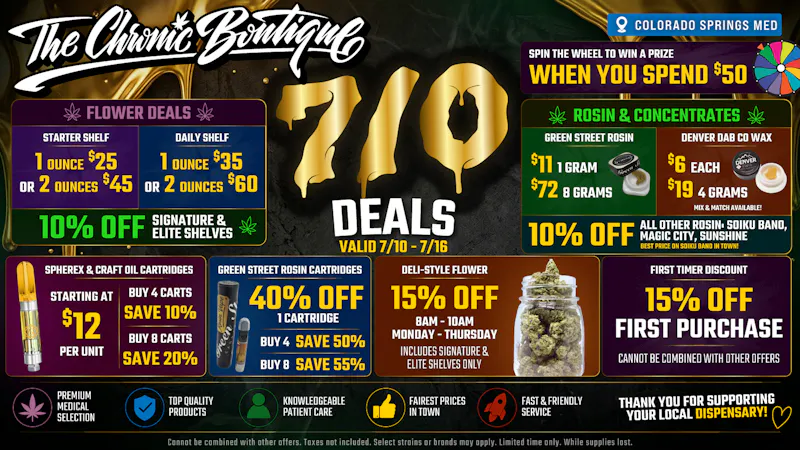 The Chronic Boutique - Pikes Peak 8g for $72 Select Rosin 🔥 4g Denver Dab Wax $19🍯