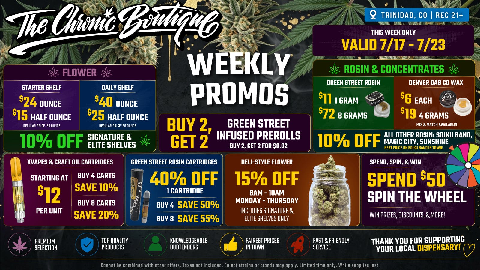 The Chronic Boutique - Trinidad 🍯💥 8g $72 Select Rosin | Up to 55% Off Carts