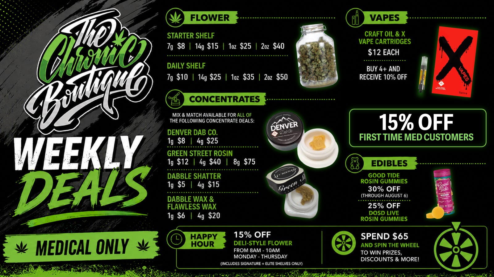 The Chronic Boutique - Pikes Peak $12 XVape Cartridges | 2 for $40 Select Ounces