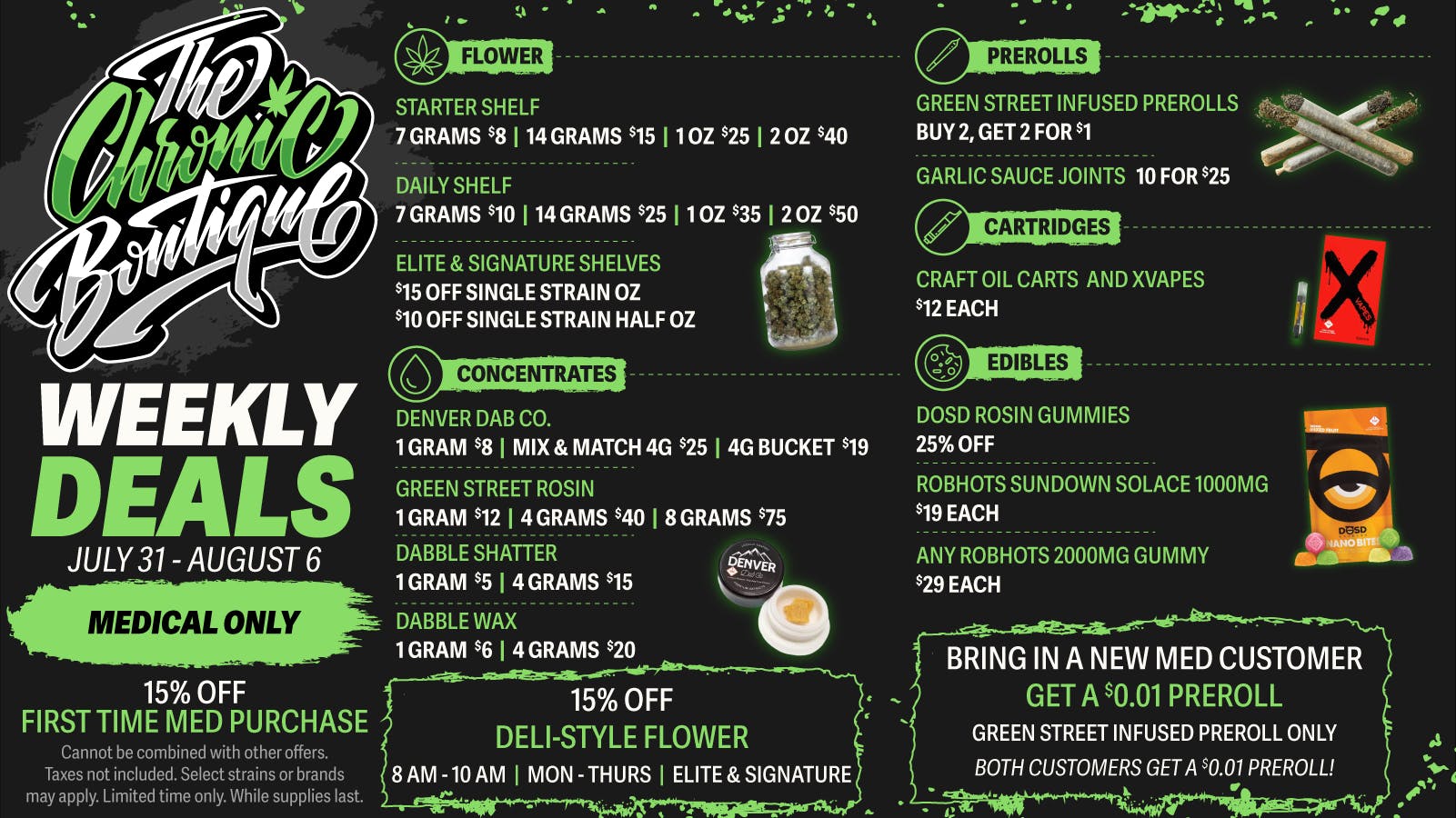 The Chronic Boutique - Pikes Peak MED: 2 Select OZ for $40 🌿 B2G2 $1 Infused Joints