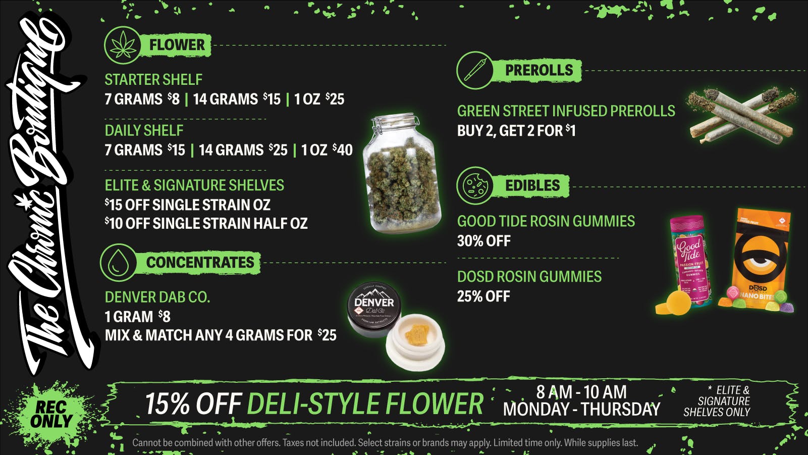 The Chronic Boutique - Trinidad $15 Off Select OZ 🌱 B2G2 $1 Infused Prerolls 💨