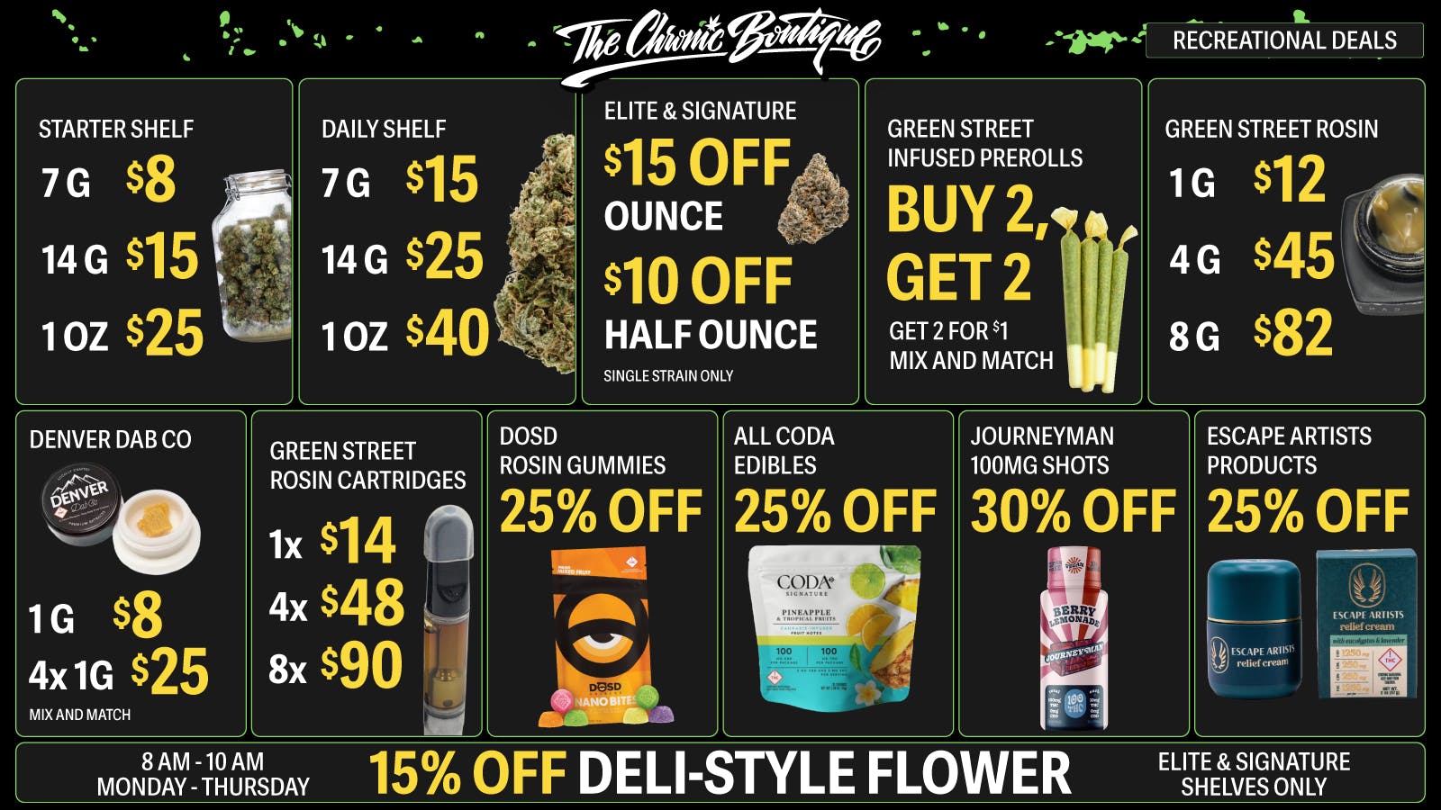 The Chronic Boutique - Pikes Peak $25 Select OZ🌱 4 for $48 Rosin Carts💨 $12g Rosin