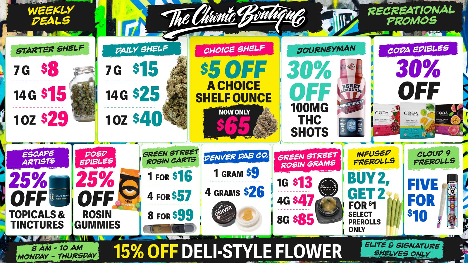 The Chronic Boutique - Pikes Peak $29 Select OZ🌱 4g for $47 Rosin💨 25% Off DOSD