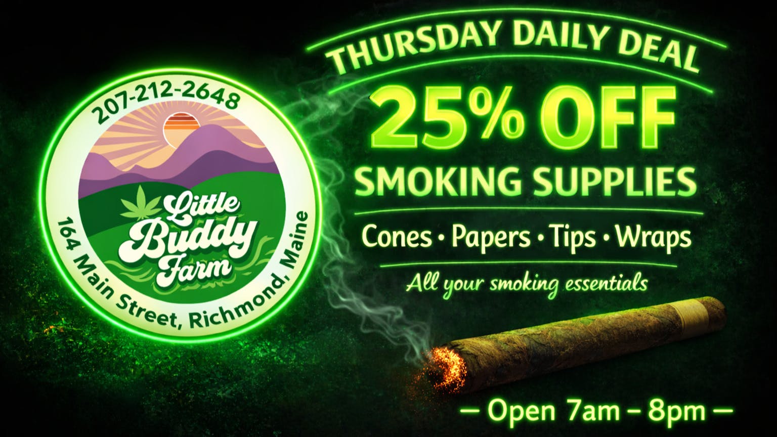 Little Buddy Farm 25% Off Papers, Cones, Wraps & Tips