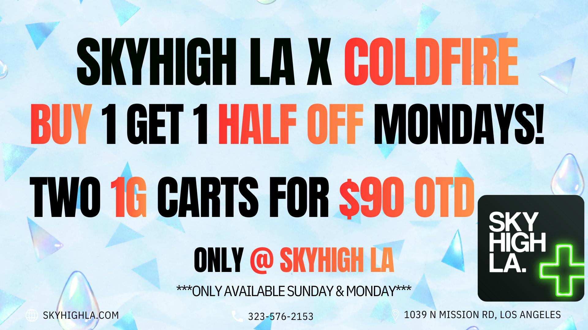 SkyhighLA Two 1g ColfFire Carts for $90 OTD! @ SkyHigh LA
