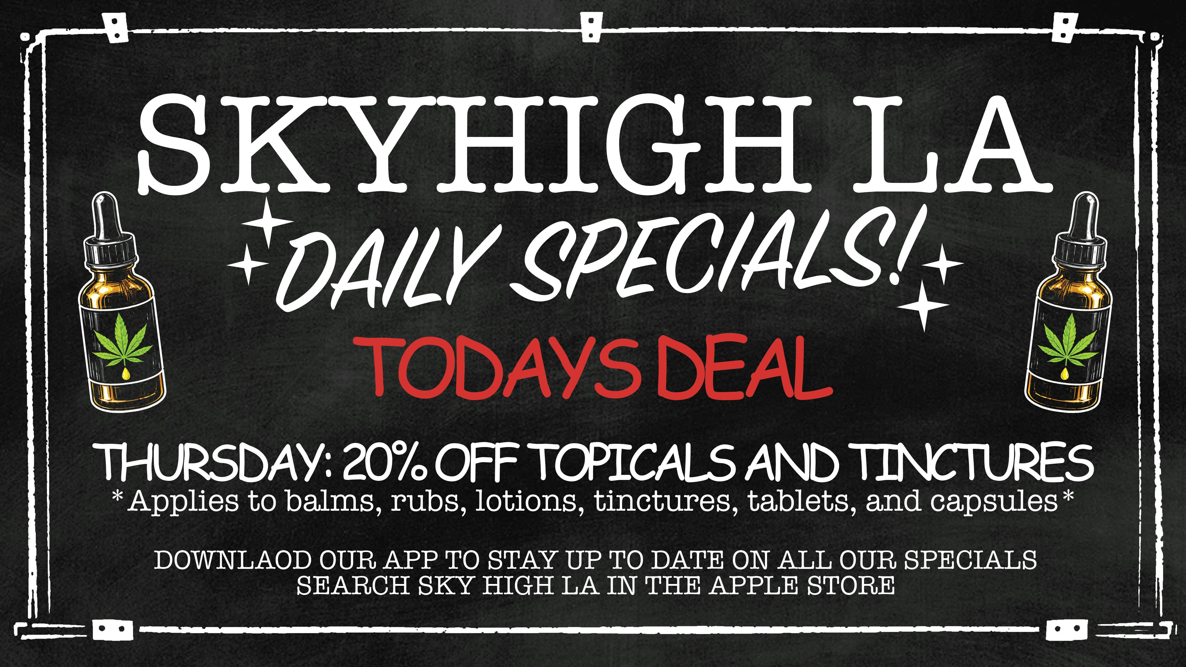 SkyhighLA 20% OFF Capsules, Tablets,Topicals & Tinctures