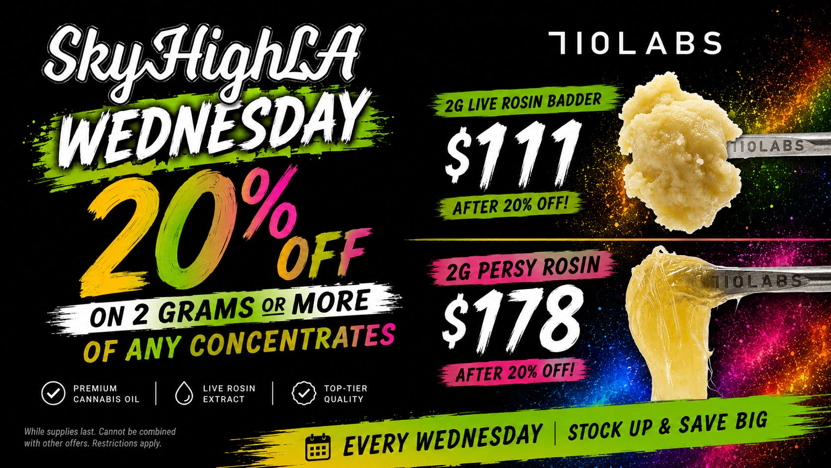 SkyhighLA 20% OFF 2g+ ANY Concentrates! 710 Labs @ SkyHighLA