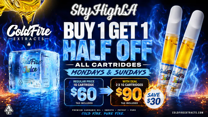 SkyhighLA Two 1g ColdFire Carts for $90 OTD! @ SkyHigh LA