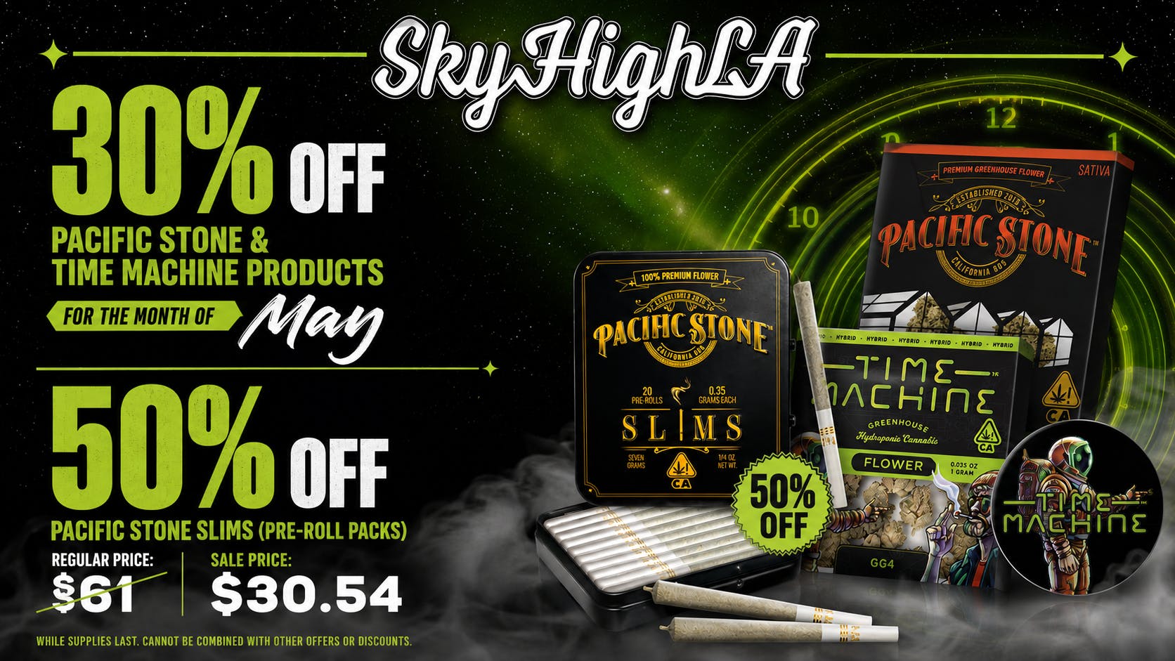 SkyhighLA 30% & 50% OFF Pacific Stone All Month @ SkyHigh LA