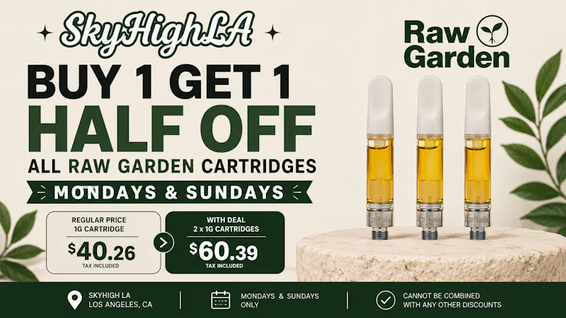 SkyhighLA Two 1g Raw Garden Carts for $60 OTD! @ SkyHigh LA