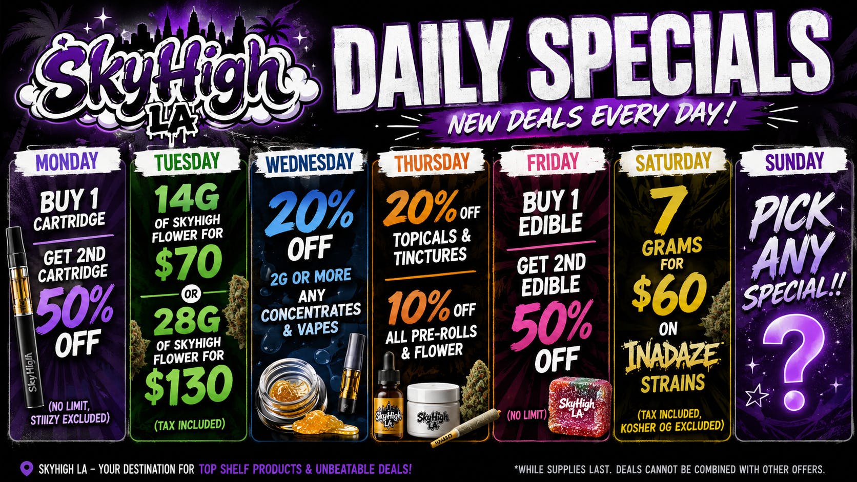 SkyhighLA SUNDAY FUNDAY! Pick any daily special!