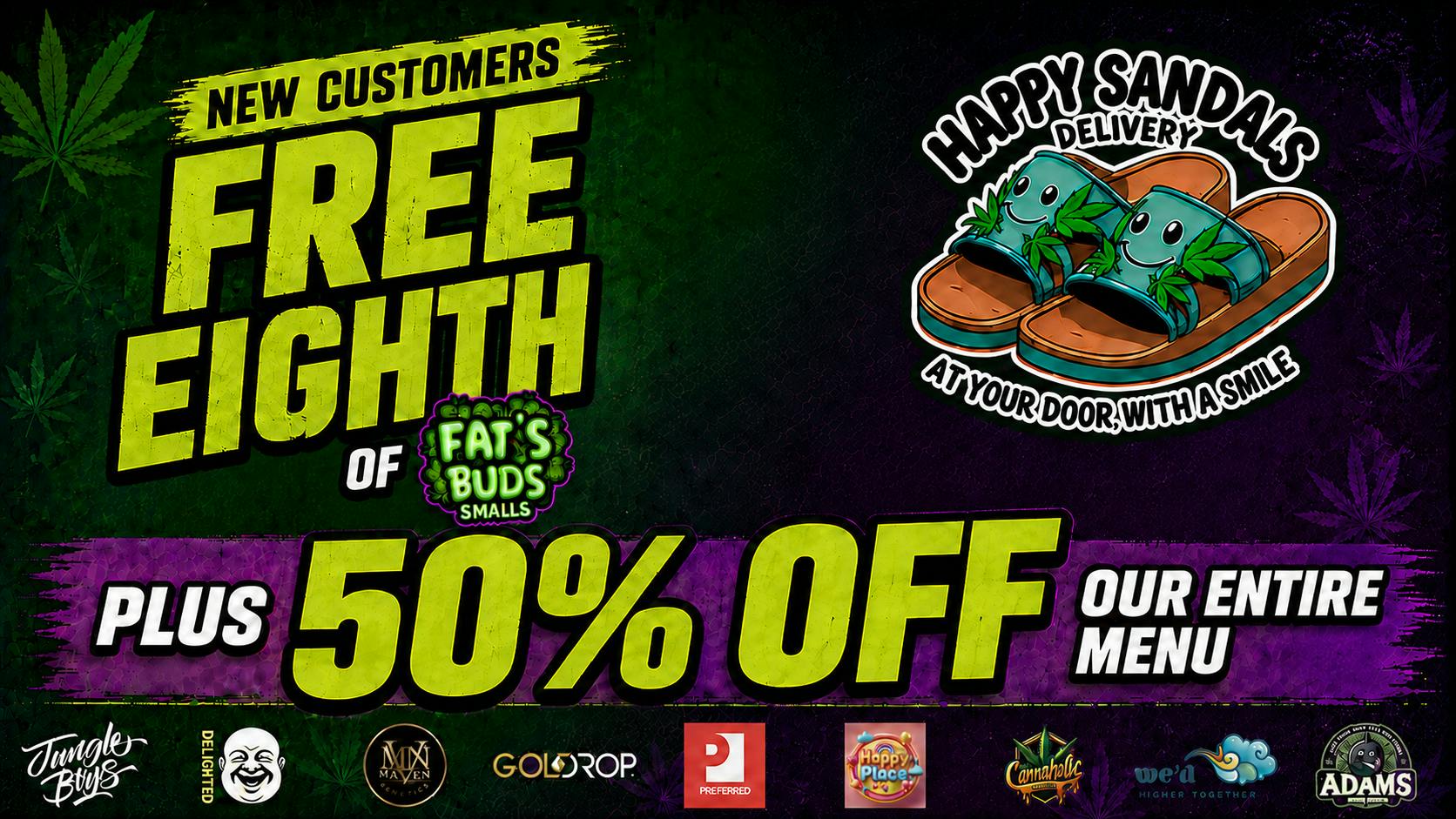 Happy Sandals Delivery 50% OFF ALL THE TIME