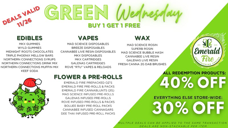 Emerald Fire Provisioning Center- Coleman Green Wednesday at Emerald Fire!