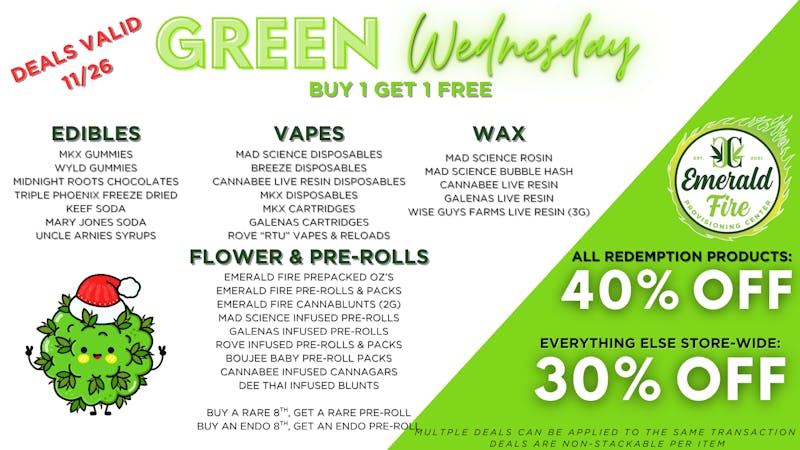 Emerald Fire Provisioning Center- West Branch Green Wednesday at Emerald Fire!