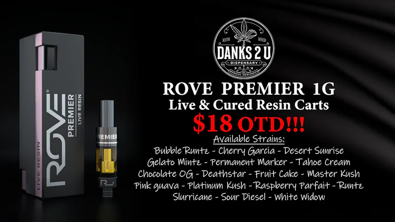 Danks 2 U Rove Premier Carts 1g ($18 OTD)