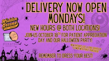 Curated Cannabis Company DELIVERY OPEN MONDAYS! NEW HOURS! JOIN US 10/18!!!