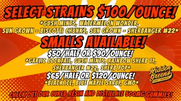 Hidden Greens - Biddeford $100 Ounces! $50 - $65 Smalls Halves!
