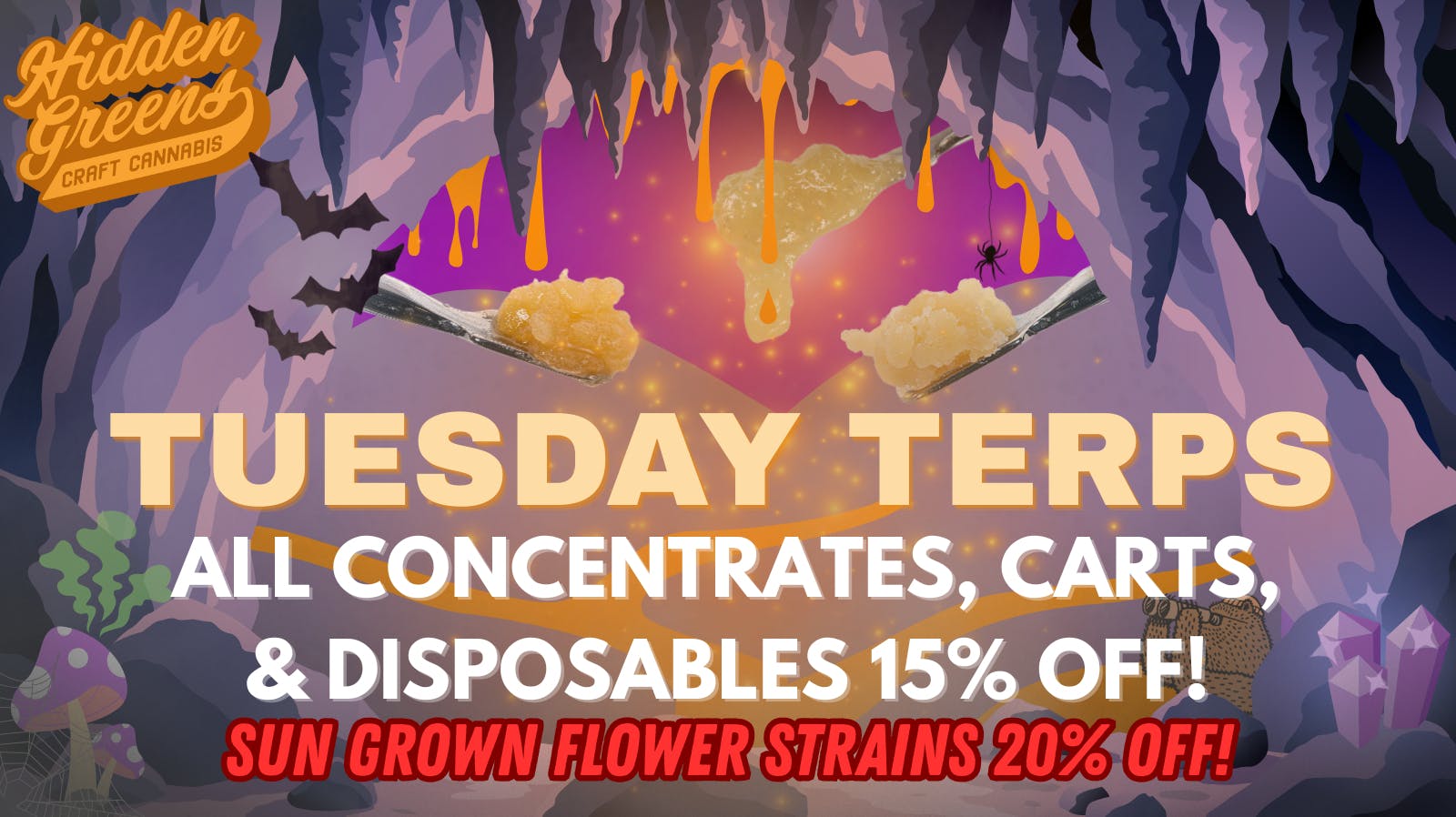 Hidden Greens - South Portland Terp Tuesdays! 15% Off Concentrates!