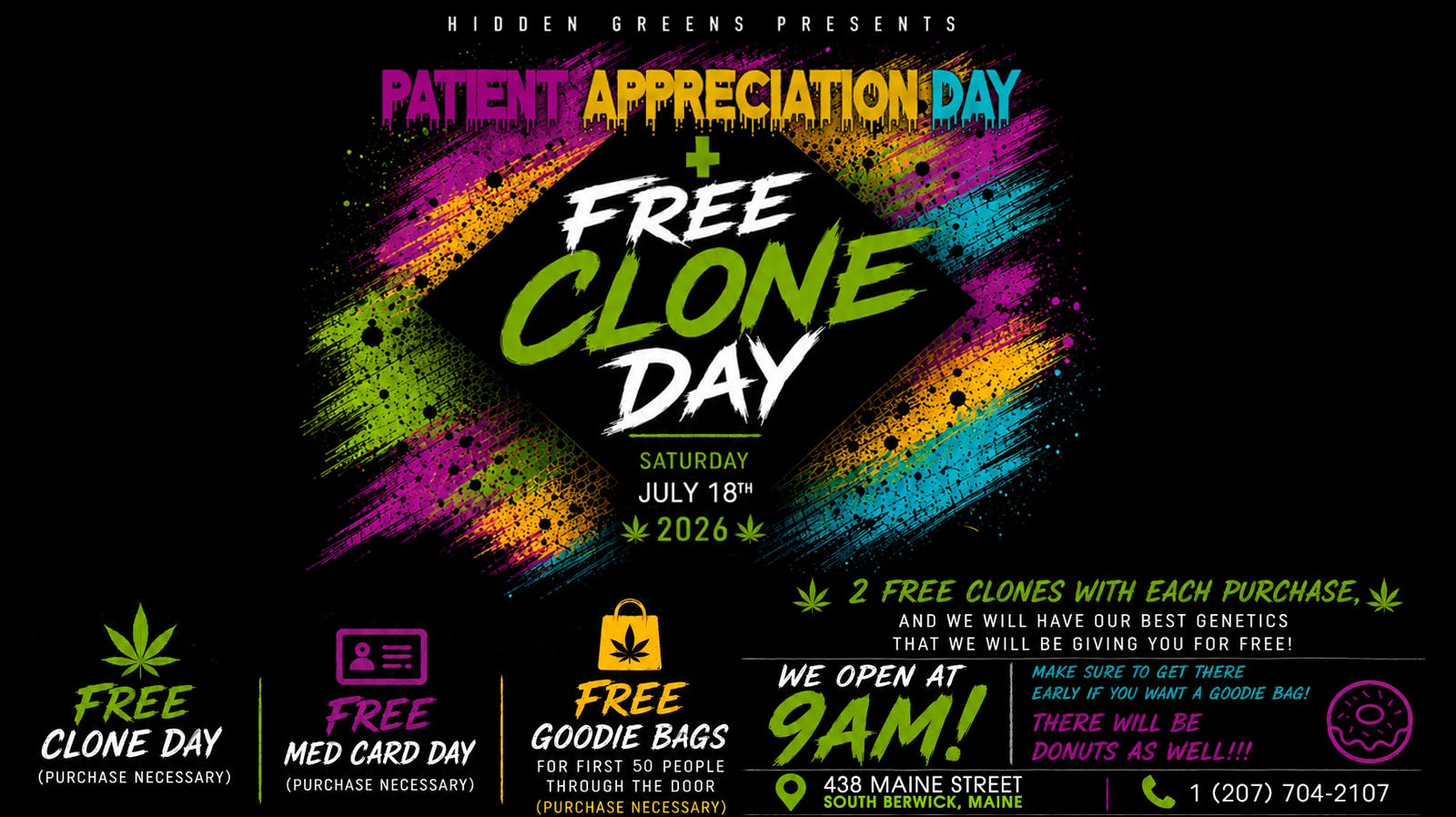 Hidden Greens - South Berwick 'Delivery Available' FREE CLONE DAY + PATIENT APPRECIATION DAY! (7/18)