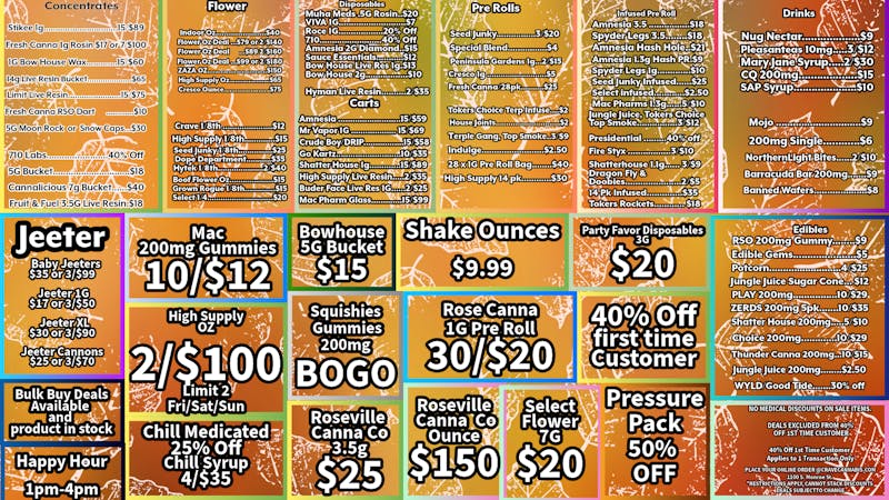 Crave Cannabis Pre Rolls 1G 30/$20, Gummies 200mg: 10/$12