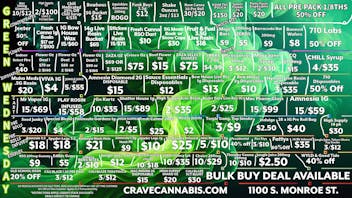 Crave Cannabis GREEN WEDNESDAY DEALS!