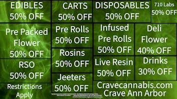 Crave Ann Arbor GREEN WEDNESDAY DEALS!!