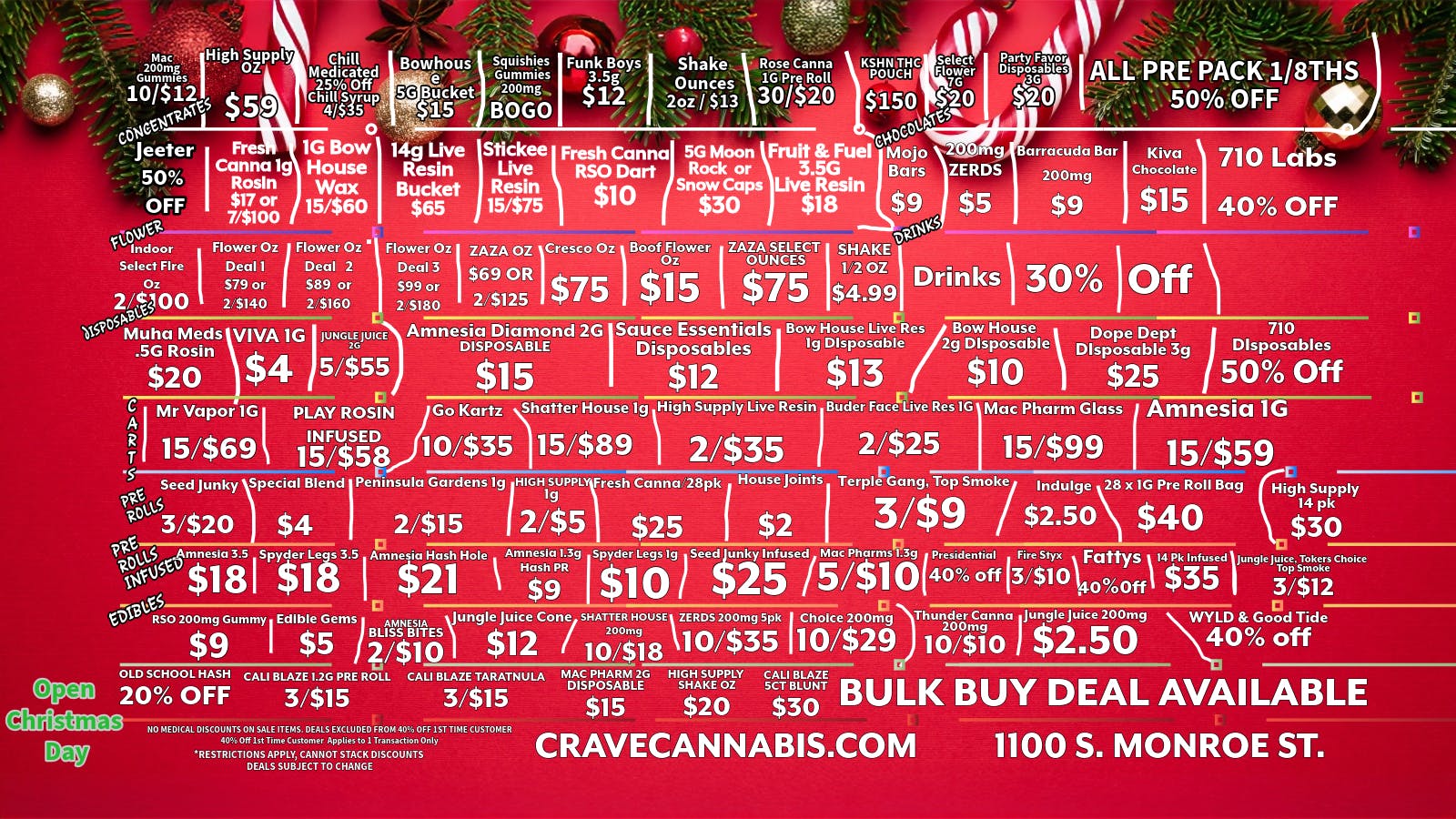 Crave Cannabis Christmas Deals!!