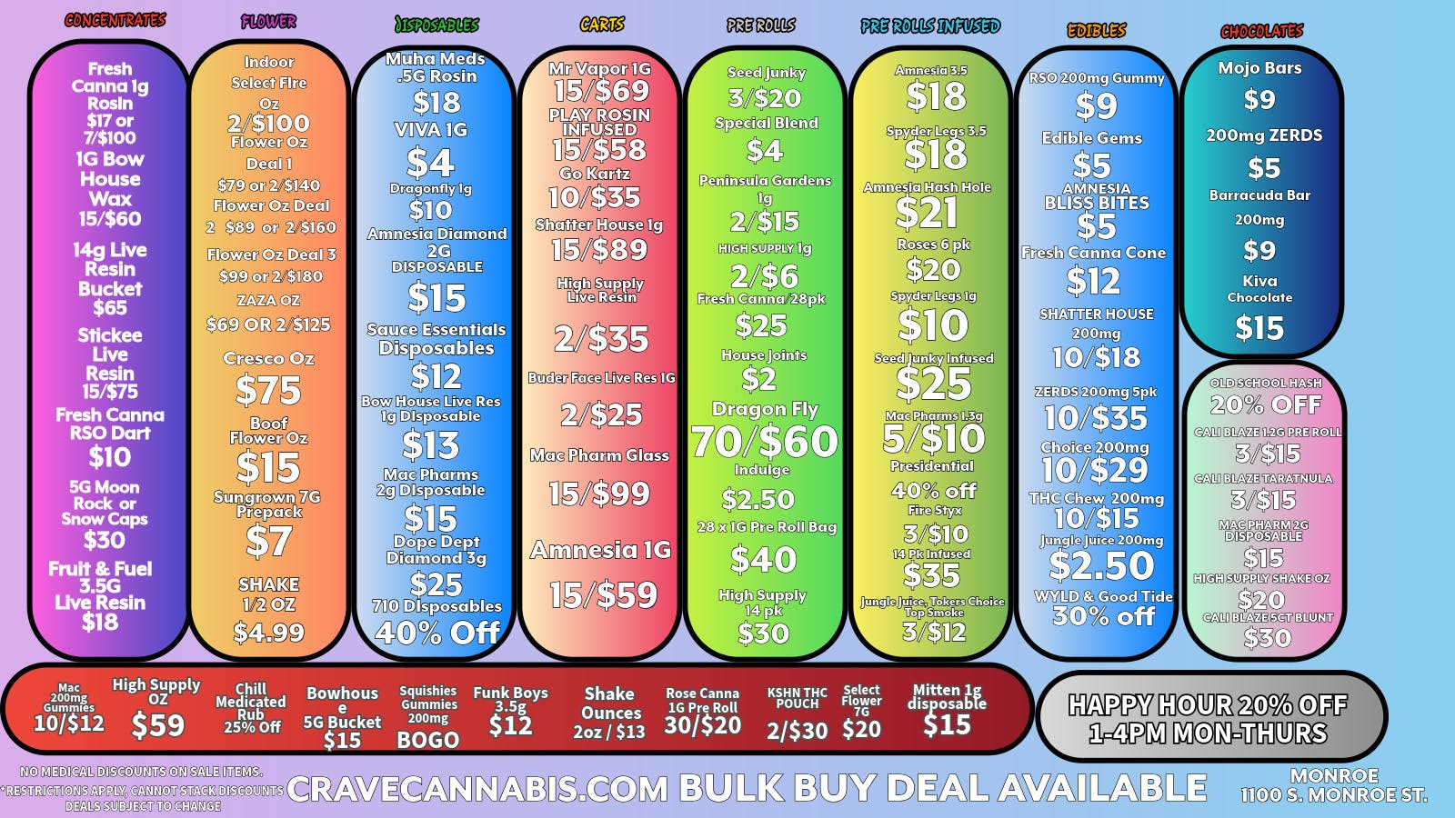 Crave Cannabis DEALS! FIRE FLOWER! CHEAP PRICES!