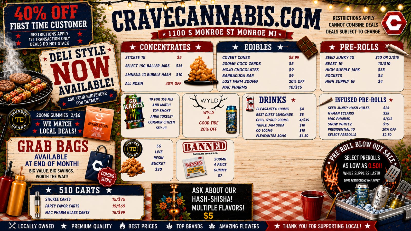 Crave Cannabis FIRSTAND SECOND VISIT BONUSES ONLY @ CRAVE