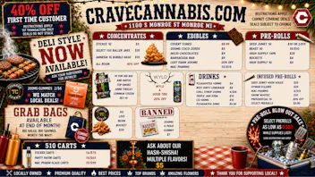 Crave Cannabis FIRSTAND SECOND VISIT BONUSES ONLY @ CRAVE