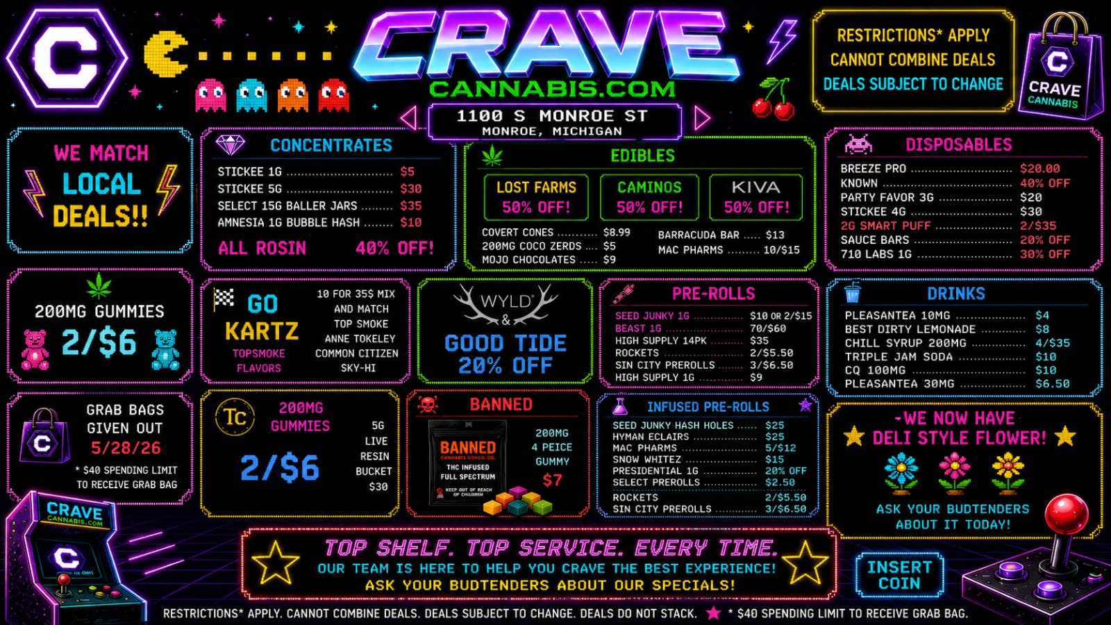 Crave Cannabis BEST DEALS IN MONROE ONLY @ CRAVE