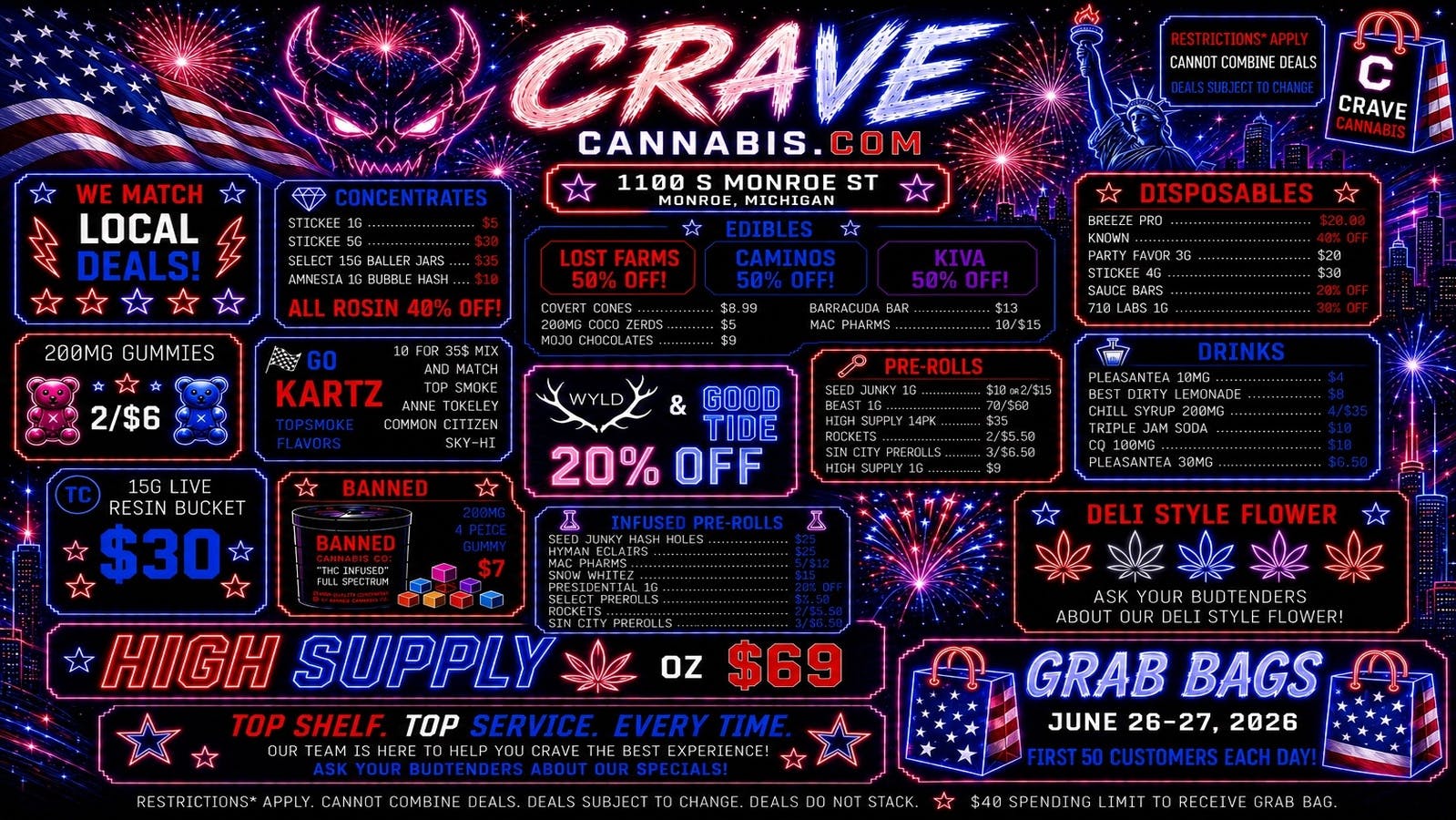 Crave Cannabis WHY WAIT IN LINE... COME SHOP HERE!