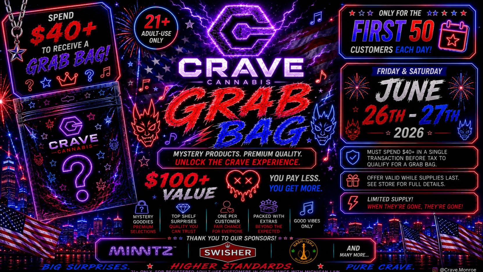 Crave Cannabis WHY WAIT IN LINE... COME SHOP HERE!