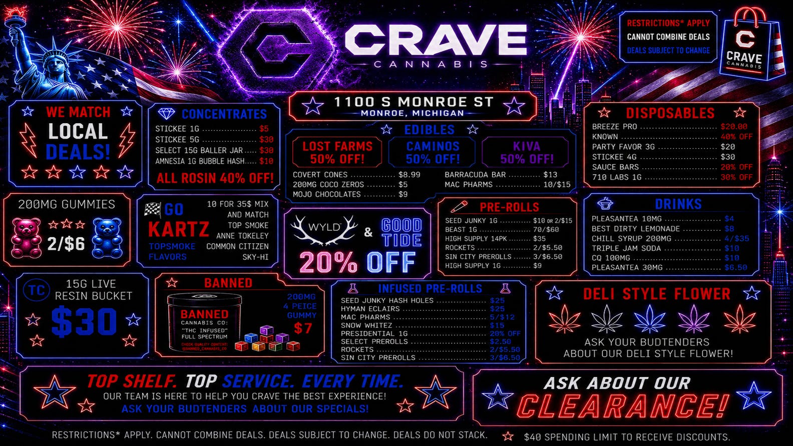 Crave Cannabis WHY WAIT IN LINE... COME SHOP HERE!