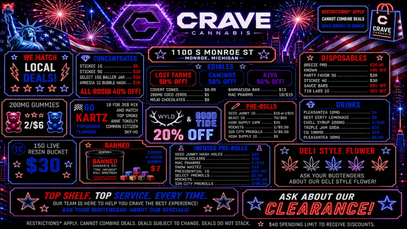 Crave Cannabis WHY WAIT IN LINE... COME SHOP HERE!