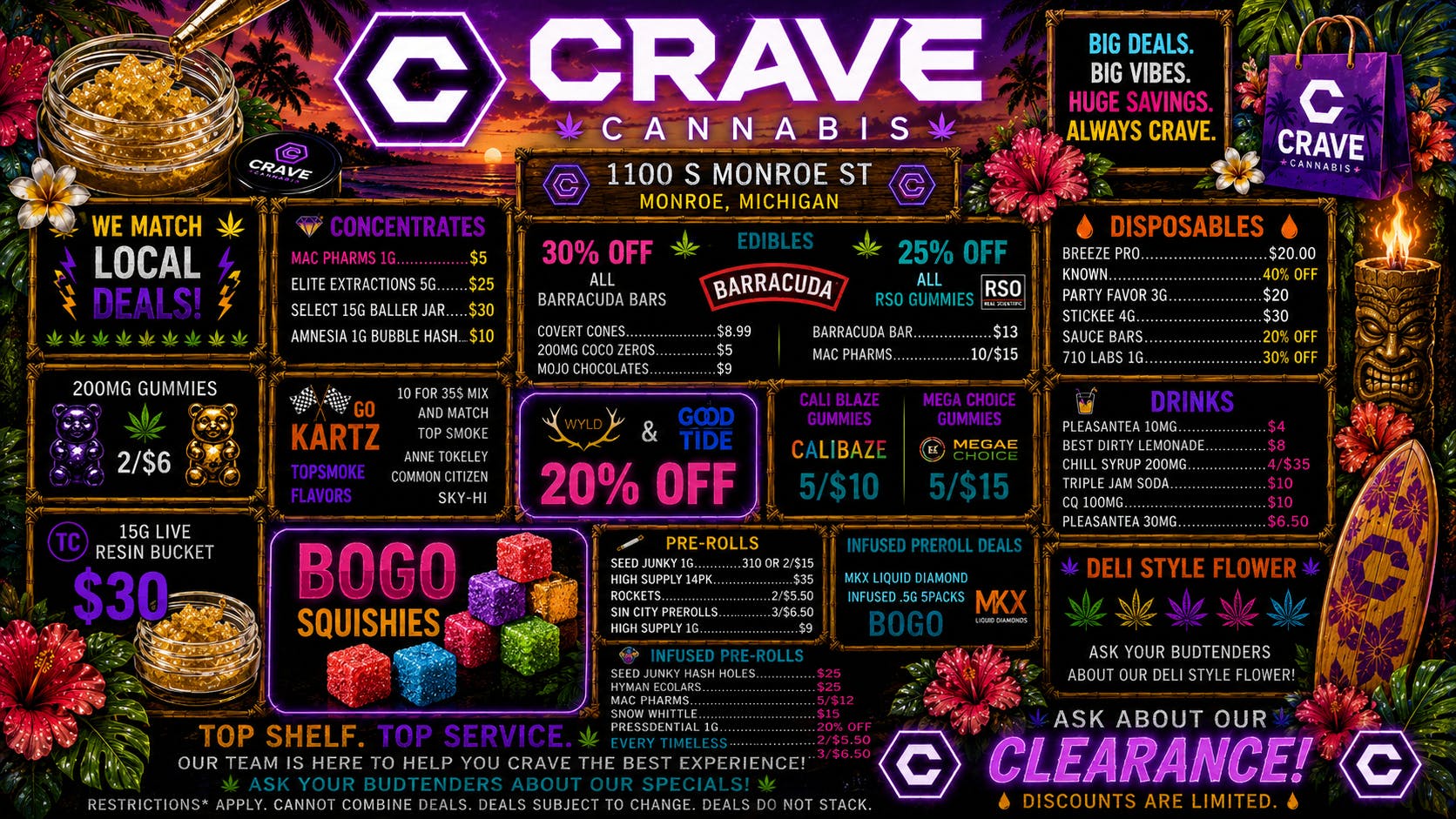 Crave Cannabis WHY WAIT IN LINE... COME SHOP HERE!