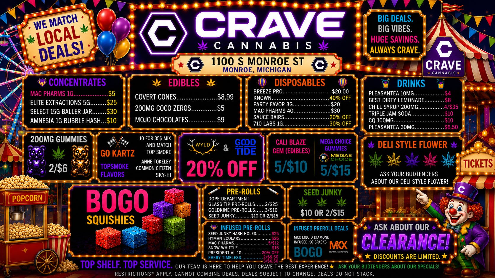 Crave Cannabis WHY WAIT IN LINE... COME SHOP HERE!