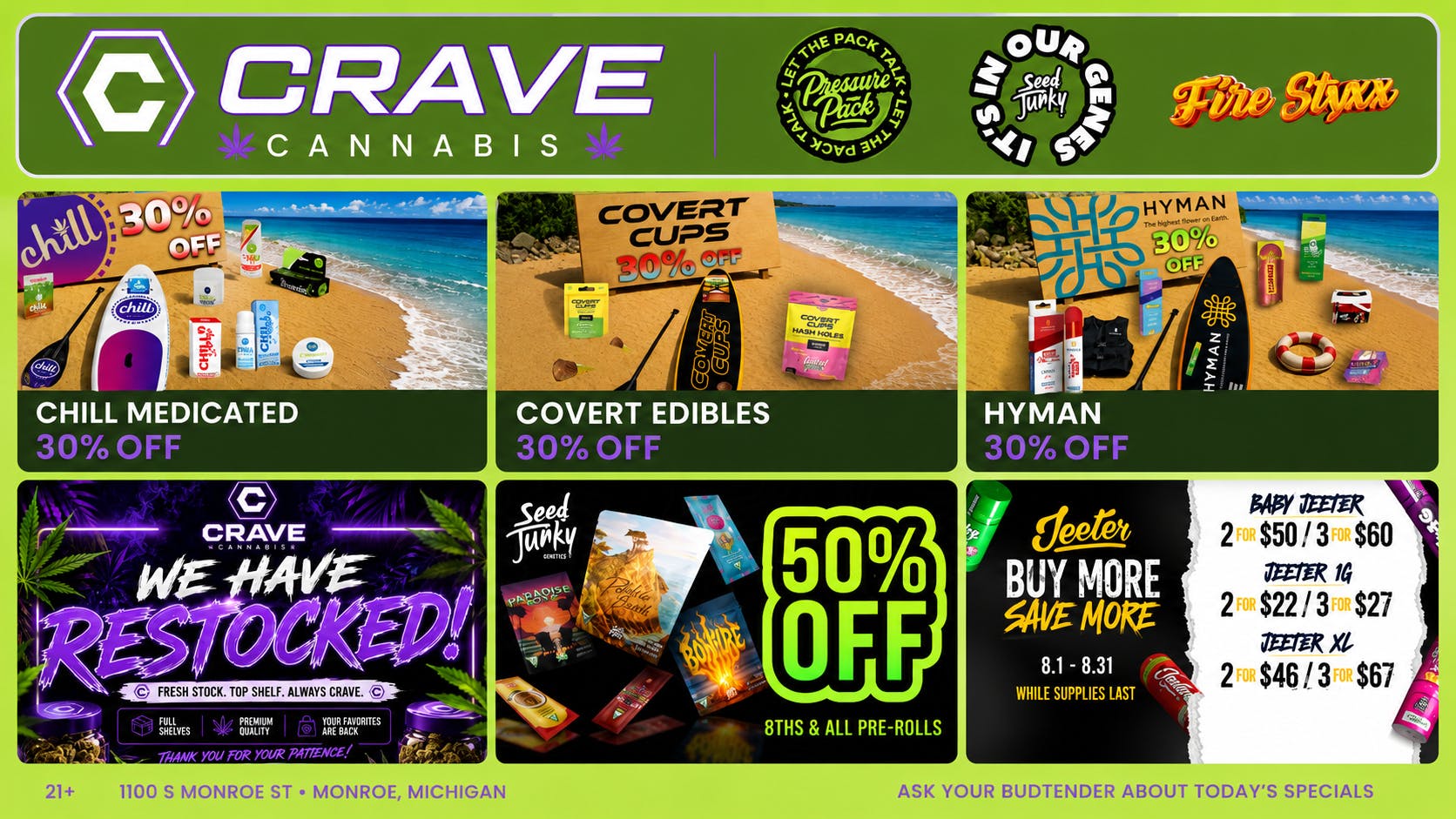 Crave Cannabis SHORT LINES GREAT CUSTOMER SERVICE.COME SHOP HERE!