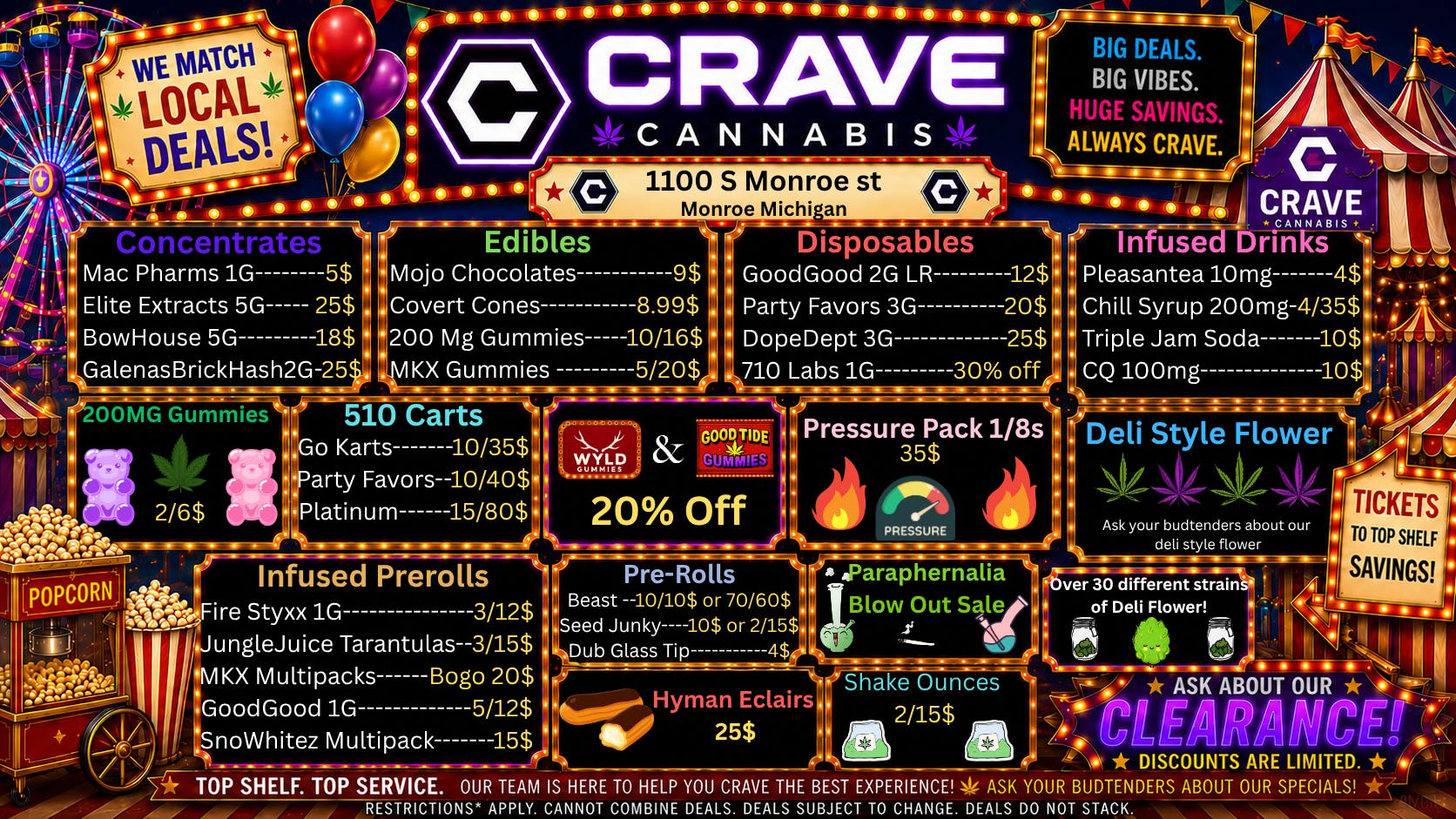 Crave Cannabis SHORT LINES GREAT CUSTOMER SERVICE.COME SHOP HERE!